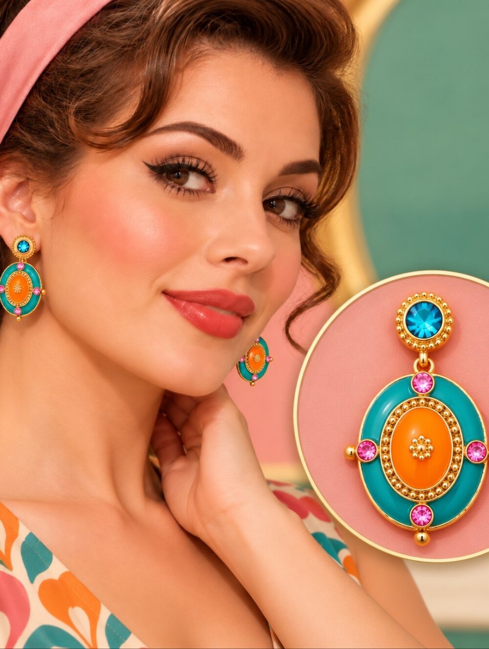 MODCLOTH VINTAGE RETRO JEWEL STUD EARRINGS